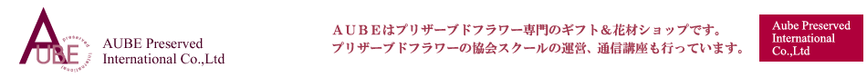 AUBEはプリザーブドフラワー専門のギフト＆花材ショップです。美しさを宿し咲き続けるプリザーブドフラワーを貴方の大切な人への贈り物にどうぞ。